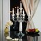 Crystal Candelabra with 5 Arms and Round Crystals in Center Stem